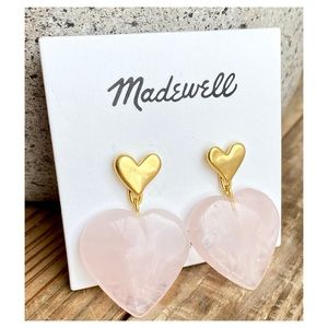 Madewell Rose Quartz Heart Lover Earrings